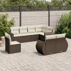 Set sofás de jardín 8 piezas y cojines ratán sintético marrón by , Modular outdoor sofas - Ref: Foro24-3221642, Price: 608,06...