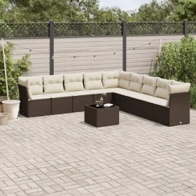 Set de sofás de jardín 10 pzas y cojines ratán sintético marrón by , Garden sets - Ref: Foro24-3217793, Price: 641,54 €, Disc...
