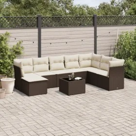 Set de sofás de jardín 9 pzas y cojines ratán sintético marrón by , Garden sets - Ref: Foro24-3218063, Price: 563,79 €, Disco...