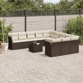 Set de sofás de jardín y cojines 12 pzas ratán sintético marrón de , Conjuntos de jardín - Ref: Foro24-3218423, Precio: 767,2...