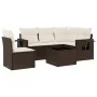 Set sofás de jardín 6 piezas y cojines ratán sintético marrón by , Garden sets - Ref: Foro24-3220182, Price: 407,76 €, Discou...