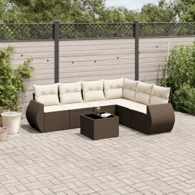 Juego de sofás de jardín 7 piezas con cojines ratán PE marrón by , Garden sets - Ref: Foro24-3221422, Price: 480,31 €, Discou...