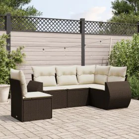 Set comedor de jardín 5 piezas y cojines ratán sintético marrón by , Garden sets - Ref: Foro24-3221372, Price: 375,77 €, Disc...