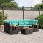 Set de sofás de jardín 7 pzas con cojines ratán sintético negro by , Garden sets - Ref: Foro24-3226638, Price: 551,13 €, Disc...