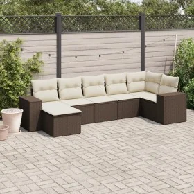 Juego de sofás de jardín 7 piezas con cojines ratán PE marrón von , Gartensets - Ref: Foro24-3222882, Preis: 468,78 €, Rabatt: %