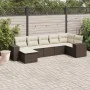 Juego de sofás de jardín 7 piezas con cojines ratán PE marrón by , Garden sets - Ref: Foro24-3222882, Price: 468,78 €, Discou...