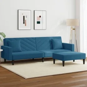Juego de sofás con cojines 2 piezas terciopelo azul by , Sofas - Ref: Foro24-3216267, Price: 318,97 €, Discount: %