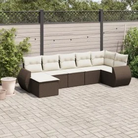 Juego de sofás de jardín 7 piezas con cojines ratán PE marrón by , Modular outdoor sofas - Ref: Foro24-3221682, Price: 474,42...