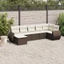 Juego de sofás de jardín 7 piezas con cojines ratán PE marrón von , Modulare Sofas für den Außenbereich - Ref: Foro24-3221682...