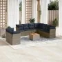 Set de sofás de jardín 11 pzas y cojines ratán sintético gris de , Conjuntos de jardín - Ref: Foro24-3256047, Precio: 731,45 ...