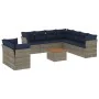 Set de sofás de jardín 11 pzas y cojines ratán sintético gris de , Conjuntos de jardín - Ref: Foro24-3256047, Precio: 731,45 ...