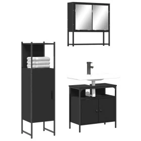 Juego de muebles de baño 3 pzas madera contrachapada negro von , Badezimmermöbel - Ref: Foro24-3214695, Preis: 152,93 €, Raba...