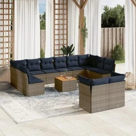 Set sofás de jardín con cojines 13 piezas ratán sintético gris by , Garden sets - Ref: Foro24-3256250, Price: 978,60 €, Disco...