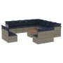 Set de sofás de jardín y cojines 14 pzas ratán sintético gris von , Gartensets - Ref: Foro24-3256271, Preis: 1,00 €, Rabatt: %