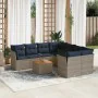 Set de sofás de jardín 9 pzas con cojines ratán sintético gris by , Garden sets - Ref: Foro24-3255865, Price: 643,97 €, Disco...