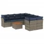 Set de sofás de jardín 9 pzas con cojines ratán sintético gris by , Garden sets - Ref: Foro24-3255865, Price: 643,97 €, Disco...