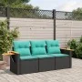 Set de sofás de jardín con cojines 3 pzas ratán sintético negro von , Gartensets - Ref: Foro24-3226596, Preis: 265,46 €, Raba...