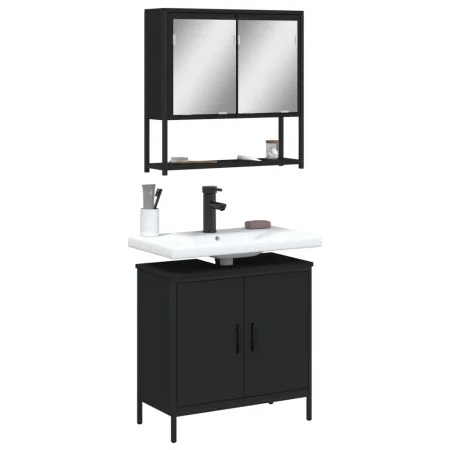 Juego de muebles de baño 2 pzas madera contrachapada negro by , Bathroom furniture - Ref: Foro24-3214660, Price: 103,68 €, Di...