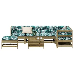 Juego de muebles jardín 8 pzas y cojines madera pino impregnada von , Gartensets - Ref: Foro24-3250563, Preis: 841,69 €, Raba...