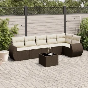 Juego de sofás de jardín 7 piezas con cojines ratán PE marrón von , Gartensets - Ref: Foro24-3253740, Preis: 481,04 €, Rabatt: %