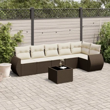 Juego de sofás de jardín 7 piezas con cojines ratán PE marrón von , Gartensets - Ref: Foro24-3253740, Preis: 481,04 €, Rabatt: %