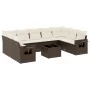 Set de sofás de jardín 10 pzas y cojines ratán sintético marrón von , Gartensets - Ref: Foro24-3220612, Preis: 652,37 €, Raba...