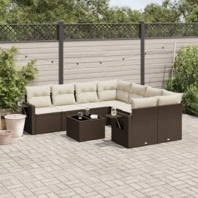 Set de sofás de jardín 9 pzas y cojines ratán sintético marrón by , Garden sets - Ref: Foro24-3219962, Price: 590,75 €, Disco...