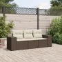 Set sofás de jardín 3 piezas y cojines ratán sintético marrón by , Modular outdoor sofas - Ref: Foro24-3222262, Price: 229,30...