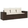 Set sofás de jardín 3 piezas y cojines ratán sintético marrón by , Modular outdoor sofas - Ref: Foro24-3222262, Price: 229,30...