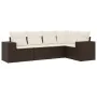 Set comedor de jardín 5 piezas y cojines ratán sintético marrón von , Modulare Sofas für den Außenbereich - Ref: Foro24-32225...