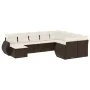 Set de sofás de jardín 10 pzas y cojines ratán sintético marrón by , Modular outdoor sofas - Ref: Foro24-3221862, Price: 671,...
