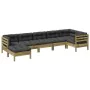 Set de sofás jardín 7 pzas con cojines madera pino impregnada by , Garden sets - Ref: Foro24-3299551, Price: 631,49 €, Discou...