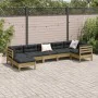Set de sofás jardín 7 pzas con cojines madera pino impregnada by , Garden sets - Ref: Foro24-3299551, Price: 631,49 €, Discou...