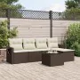 Set sofás de jardín 6 piezas y cojines ratán sintético marrón by , Garden sets - Ref: Foro24-3220102, Price: 373,31 €, Discou...