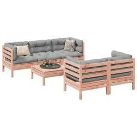 Set de sofás jardín 6 pzas con cojines madera abeto Douglas by , Garden sets - Ref: Foro24-3299295, Price: 476,32 €, Discount: %