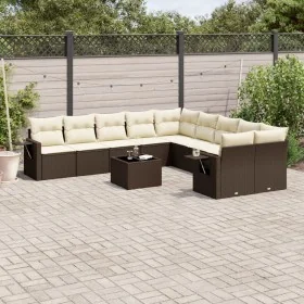 Set Gartensofas 11 Stück Kissen synthetisches Rattan braun von , Gartensets - Ref: Foro24-3220722, Preis: 714,36 €, Rabatt: %