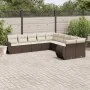 Set de sofás de jardín 10 pzas y cojines ratán sintético marrón von , Modulare Sofas für den Außenbereich - Ref: Foro24-32219...