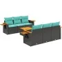 Set de sofás de jardín 7 pzas con cojines ratán sintético negro von , Gartensets - Ref: Foro24-3226631, Preis: 553,87 €, Raba...