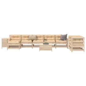 Juego de sofás de jardín 10 pzas madera maciza de pino by , Garden sets - Ref: Foro24-3250644, Price: 556,89 €, Discount: %