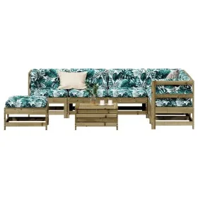 Juego de muebles jardín 8 pzas y cojines madera pino impregnada by , Garden sets - Ref: Foro24-3250627, Price: 841,69 €, Disc...