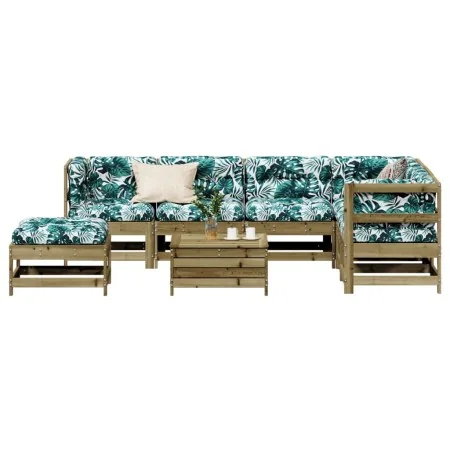 Juego de muebles jardín 8 pzas y cojines madera pino impregnada de , Conjuntos de jardín - Ref: Foro24-3250627, Precio: 841,4...