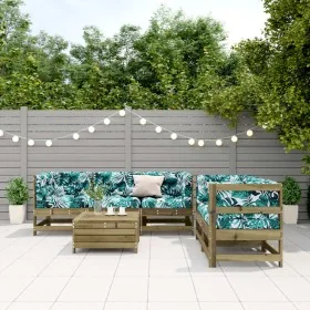 Juego de muebles jardín 6 pzas y cojines madera pino impregnada by , Garden sets - Ref: Foro24-3250811, Price: 687,45 €, Disc...