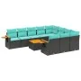 Set de sofás de jardín 11 pzas y cojines ratán sintético negro von , Gartensets - Ref: Foro24-3227184, Preis: 815,67 €, Rabat...