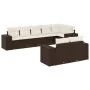 Set sofás de jardín 8 piezas y cojines ratán sintético marrón by , Garden sets - Ref: Foro24-3255160, Price: 588,00 €, Discou...