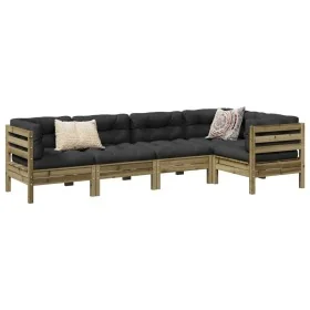 Set de sofás jardín 5 pzas con cojines madera pino impregnada von , Gartensets - Ref: Foro24-3299440, Preis: 489,83 €, Rabatt: %