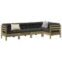 Set de sofás jardín 5 pzas con cojines madera pino impregnada von , Gartensets - Ref: Foro24-3299440, Preis: 489,83 €, Rabatt: %