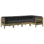 Set de sofás jardín 5 pzas con cojines madera pino impregnada von , Gartensets - Ref: Foro24-3299440, Preis: 489,83 €, Rabatt: %