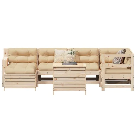 Juego de sofás de jardín 7 piezas madera maciza de pino by , Garden sets - Ref: Foro24-3250968, Price: 455,25 €, Discount: %