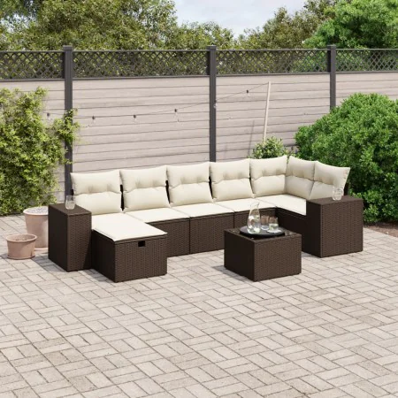 Set sofás de jardín 8 piezas y cojines ratán sintético marrón by , Garden sets - Ref: Foro24-3264449, Price: 525,29 €, Discou...