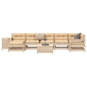 Juego de sofás de jardín 9 pzas madera maciza de pino by , Garden sets - Ref: Foro24-3250692, Price: 481,88 €, Discount: %